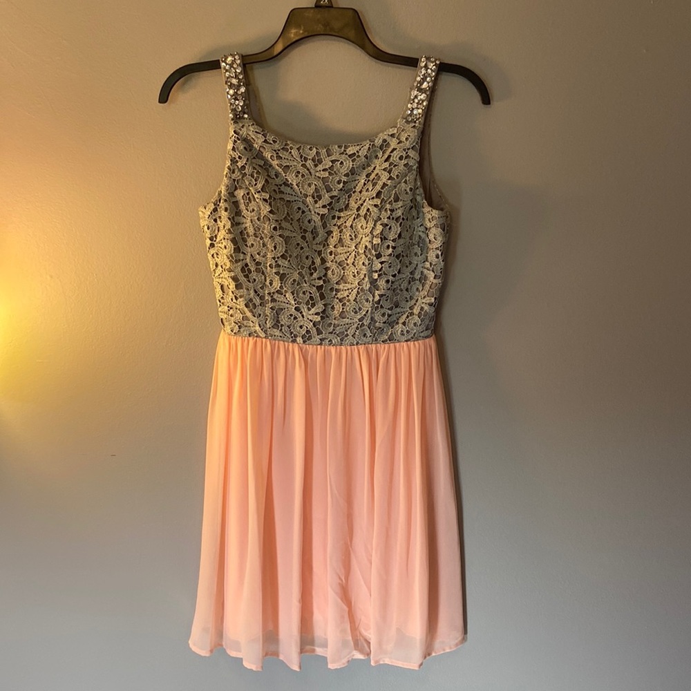 Pink and grey formal dress!